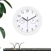 Classic Garden Clock - Round Outdoor Clock, 10-Inch Retro Wall Model with Hygrometer | Silent Battery-Operated Mechanism, Waterproof Timepiece for Indoor and Outdoor, Pool, Porch, and Garden