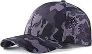 [VOBOOM] Men Quick Dry Baseball Cap Laser Cut Mesh Ball Cap Curved Brim Snapback Hat