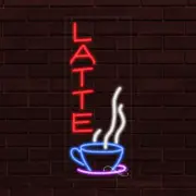 NEW LATTE LOGO VERTICAL 30x12x1 INCH LED FLEX WINDOW/WALL INDOOR SIGN 31238