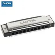 Cascha HH2007 Key of C 10-Hole Blues Harmonica With Case and Cleaning Cloth