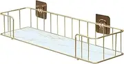 Bathroom Rack Holder, Shower Caddy Basket Shelf, Shampoo Organizer Shelves, Organizer Rack without Drilling, Storage Rack for Toilet Restroom, Kitchen, Living Room (White Gold)