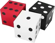 GLEAVI 3pcs Giant Poker Dice Decor Card Game Party Dice Centerpieces Jumbo Decorations Themed Event Decor Box