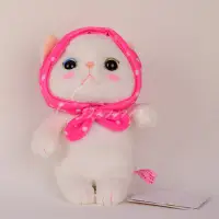 在飛比找Yahoo!奇摩拍賣優惠-Jetoy Choo Choo 粉紅連帽裝扮療癒系白貓玩偶 