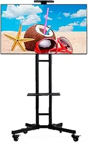 Height Adjustable TV Stand, TV Cart for 32-70 inch 360º of Swivel LCD LED TVs Home Office Bedroom Classroom Meeting Room Video Call