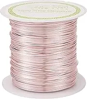 PandaHall 60 Feet Tarnish Resistant Copper Wire 22 Gauge Jewelry Beading Craft Wire for Jewelry Making (Rose Gold)