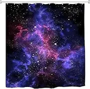 A.Monamour Orion Nebula in The Universe Outer Space Galaxy Abstract Art Décor Waterproof Long Thicken Fabric Polyester Shower Curtain Set with Hooks