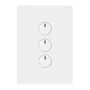 Hager WBQSV3PB-MW Finesse Series Switch, Single Pole, Flush, 3 Gang with Press Mech, Vertical, 250V 16A Press Mechanism, 1 Way, Matt White