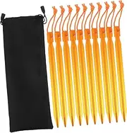GANAZONO 15PCS Tent Stakes Rope Attachment Windproof Design for Outdoor Camping and Lawn Use Durable Pegs for Tents with Carry Bag