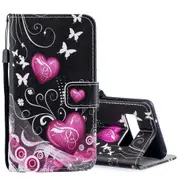 For Samsung Galaxy S10 Plus Case, Peach Heart Pattern Folio Leather Wallet Cover