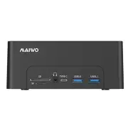 MAIWO K3082P 12-in-1 Hard Drive Docking Station SATA to USB 3.1 Gen2 Dual Bay Offline Clone Adapter with RJ45 SD/TF for