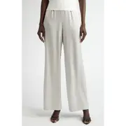 St. John Collection Kate Liquid Satin Pants in Platinum at Nordstrom, Size 4