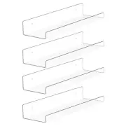 4 Pack Acrylic Floating Invisible Bookshelf for Figures Picture Frames Display