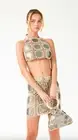 My Beachy Side Crochet Mini Skirt Stone Grey Bronze Womens Size Large