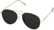 [SOJOS] Classic Aviator Sunglasses for Women Men Metal Frame Spring Hinges SJ1030 with Gold/Grey