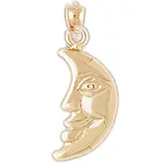 14K Gold Crescent Moon Charm