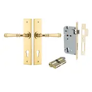 Iver Verona Door Lever Handle on Chamfered Backplate Entrance Kit Key/Key