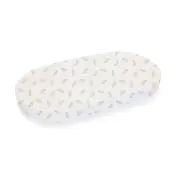 Babyhood Amani Bebe Organic Jersey Cotton Oval Fitted Sheet - Grey Leaf