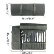 10 Slots Chef Roll Bag Portable Kitchen Cooking Tools Storage Carry Case