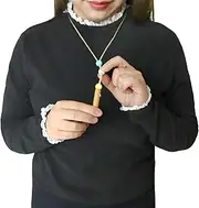 Bamboo Breathing Straw Necklace with Rolling Beads Anxiety Breathe Necklace Anxiety Breathing Straw Tool Anxiety Stress Relief Tool for Meditation Deep Breath