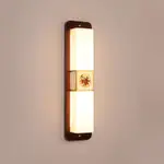 新中式全銅實木臥室床頭壁燈簡約烏金木客廳電視櫃背景牆LED燈具