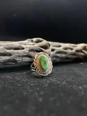 Native American Navajo Sonoran gold turquoise Sterling Silver Ring Size 7