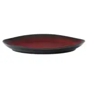 Oneida L6753074157P Rustic Crimson 9" Two-Tone Porcelain Oval Plate - 1 Doz