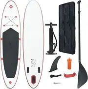 Stand Up Paddle Board Set SUP Surfboard Inflatable Red and White Kayak Water Sports