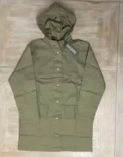 Womens Jacket Size UK 14 Khaki Boohoo Rain Mac Coat Hooded RRP £55