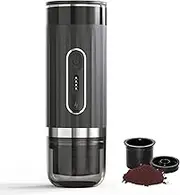 APLUSH Portable Coffee Maker for Travel Camping Office, Small Rechargeable Electric Espresso Machine, Coffee Machine Compatible Most with Capsule & Ground