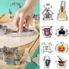 15PCS Stainless Steel Cookie Cut Mold Ghost Biscuit Embosser Halloween