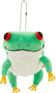 Shinada Global Mochi Frog Plush Mascot Keychain Green 14cm Soft Japan