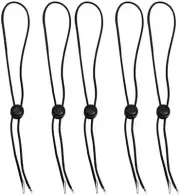 Tvoip Hat Chin Cord, Flexible Removable Strap with Spring Black
