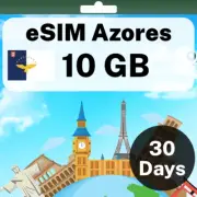eSIM Azores - 10 GB - 30 Days - Travel eSIM | QR code activation