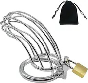 Male Chastity Device Stainless Steel Cock Cage Penis Ring Men's Penis Cage Lock Toys Bird Chastity Lock Adult Game Sex Toy