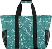 [sanluoli] Beach Tote Collapsable Large Beach Bag With Pockets Canvas Carry Tote, Lightning, 1 size