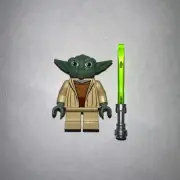 Lego Star Wars Yoda Clone Wars Light Bluish Gray Hair SW0219 Minifigure