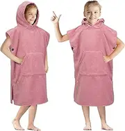 SUN CUBE Kids Changing Robe Surf Poncho, Kids Beach Towels for Toddler, Microfiber Hooded Wearable Swim Towel Boys Girls 3-8