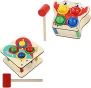 SOPOTUTU Educational Plaything Kids Knocking Toy Baby Toys Hand-Eye Coordination Wooden Ball for Girls Boys