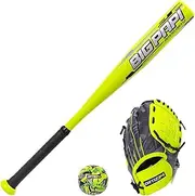 Ortiz34 Youth T-Ball Set, 25” Signature Aluminum T-Ball Bat with -11 Drop, Foam Core T-Ball, 9” Lightweight Youth Glove, Vibrant Graffiti Print