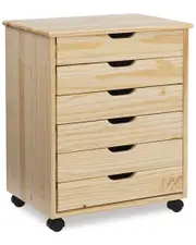 Linon Rudy Rolling 6 Drawer Cart