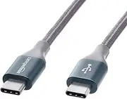 Amazon Basics 3.1m Nylon USB-C to USB-C 2.0 Fast Charging Cable, Dark Gray