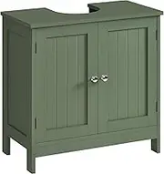 TEENFON Pedestal Sink Storage Cabinet, Under Sink Cabinet with 2 Doors & Storage Shelf, Forest Green, 11.8"D x 23.6"W x 23.6"H, Bathroom