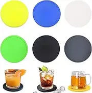 Auzly 6-Pack Premium Silicone Coasters | Non-Slip Drink Coasters Set | Heat Resistant Cup Mats for Tabletop Protection | Multi-Purpose Colorful Coasters for Home & Office (Assorted Colors)