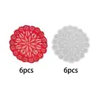 6x Lace Placemats Anti Slip Cup Mat for Dining Table Restaurant Household