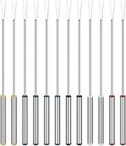 STOBAZA Cooking Utensils Set 12pcs 24cm Stainless Steel Forks Fondue Forks for Cheese Fondue Heat Handles Serving Utensils for Party Random Color