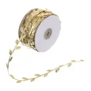 33 Yards Gold Leaf Ribbon, Leaves Trim Rope Leaf String, Style 5
