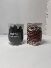 Wakse Wax Melting Reusable Pot And Candy Cane Lane Wax Melts Set Bundle