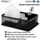 NEW Dish Rack with Tray Cutlery Mesh Basket Kitchenware Drainer Drying Rack Sink