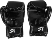 GANAZONO 1 Pair Boxing Gloves for Martial Arts Training Soft Padding for Comfort Secure Fit for Karate Taekwondo Black Color for Youth Development and Agility