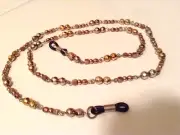 NEW Multi-Colored GOLD & SILVER Beads Eyeglass Chain Cord Lanyard Made USA